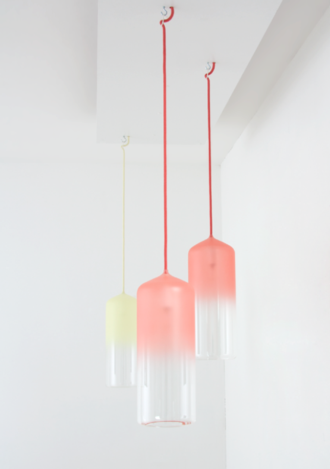 Glazen lamp met Dip Dye look Inspiratie voor je interieur