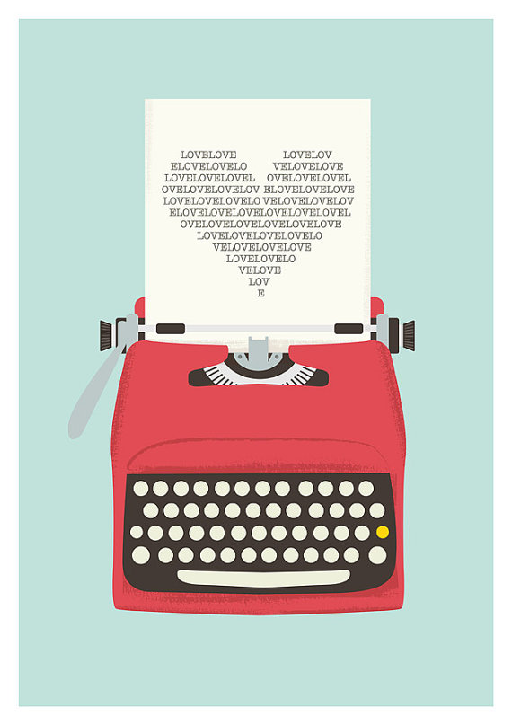 poster met typemachine